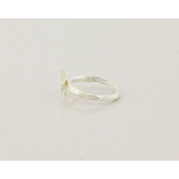 Sterling Silver Textured Butterfly Ring Size 8 1/4 - Picture 7 of 7